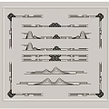 Elegant Metallic Carving Patterns With Geometric And Mountain Shaped Designs For Decorative Frames