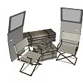 Stylish Table And Chair Set With Folding Design Wooden Frames And Comfortable Seats