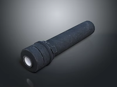 Black Portable Handheld Flashlight With Bright LED Light And Durable Design 3d model