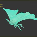 Delicate Pale Moth With Transparent Spread Wings On Dark Background Surface 3d model