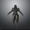 Medieval Knight Armor With Shiny Metal Plates And Waist Pouch