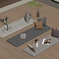 Bay window cushion 3d model