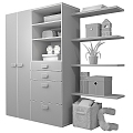 Modern Wardrobe Wall Rack Toy Book Box 3d model