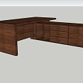 Wooden Office Desk With Drawers And Storage Cabinet Modern Design