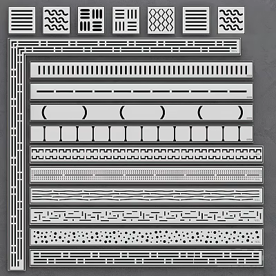 Bathroom Small Accessories With Various Decorative Strips And Multiple Pattern Styles 3d model