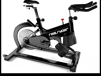 High Quality REALRIDER Professional Black Stationary Exercise Bike For Home Fitness 3d model