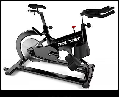 High Quality REALRIDER Professional Black Stationary Exercise Bike For Home Fitness 3d model