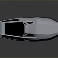 Futuristic Silver Metallic Spacecraft Model With Geometric Design And Observation Window For Space Exploration