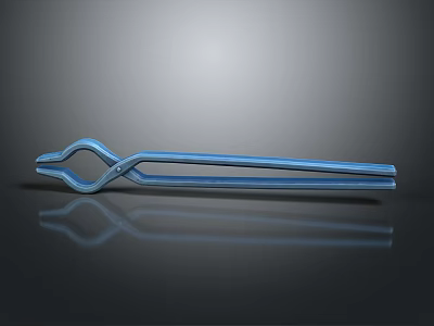 Blue Reflective Lighting Combination With Metal Design And Gray Gradient Background 3d model