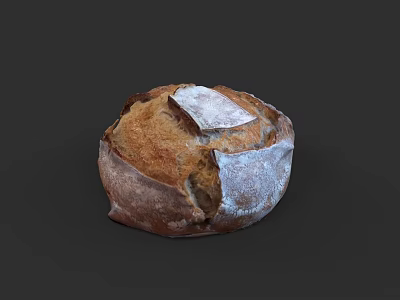 Freshly Baked Artisan Sourdough Bread With Golden Crust And Flour Dusted Top 3d model