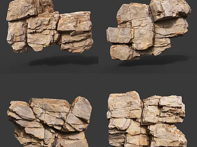 Stone Wood Decorative Blocks Featuring Natural Textured Surfaces For Home Decoration 3d model