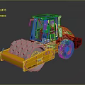Yellow Road Roller With Cab And Vibratory Drum