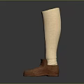 Stylish Brown Shoes with Beige Long Socks Displayed on Dark Background