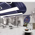 Modern Beauty Hair Salon Interior Design With Styling Chairs Mirrors And Reception Area