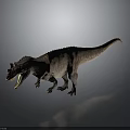Realistic 3D Carnivorous Dinosaur With Head Crest Open Mouth And Brown Skin On Grey Background