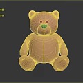 Pink Teddy Bear Stuffed Toy Sitting With Soft Appearance And Dark Backdrop 3d model