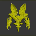 Character And Mythical Creature Design With Blue Exoskeleton Gold Accents Green Gems And Sharp Claws
