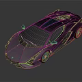 Black Sports Car With Sleek Aerodynamic Design And Orange Exterior Accents