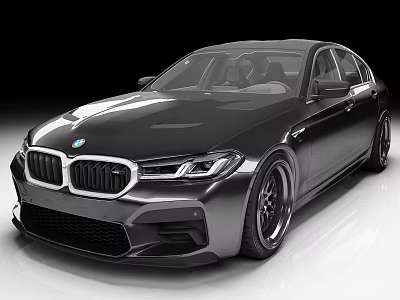 Modern Black BMW Sedan With Sporty Grille And Stylish Alloy Wheels 3d model