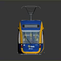 Yellow Train With Multiple Carriages Glass Windows And Modern Design 3d model