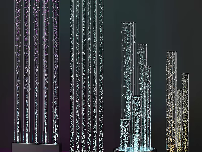 Modern Decorative Light Columns With Crystal Details And LED Illumination Design 3d model