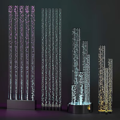 Modern Decorative Light Columns With Crystal Details And LED Illumination Design 3d model