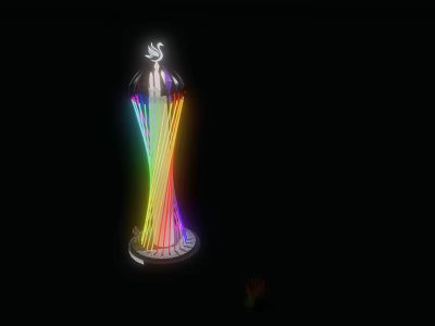 Colorful Illuminated Modern Tower With Rainbow Light Effects And Sleek Structure 3d model