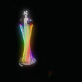 Colorful Illuminated Modern Tower With Rainbow Light Effects And Sleek Structure