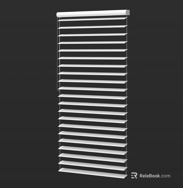 Modern White Window Blinds Featuring Horizontal Slats For Home Interior Design 3d model 
