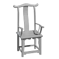 Traditional Chinese Dark Wood Armchair With Carved Backrest And Armrest Design