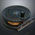 Practical Household Metal Wire Spool With Perforated Design And Yellow Wire Bracket