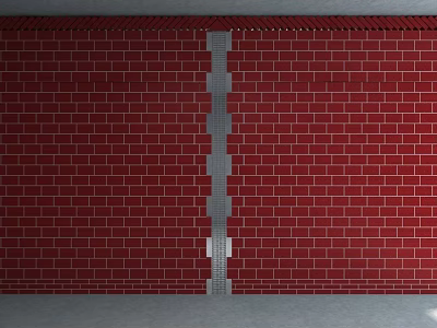 Gray Staircase In Modern Interior With Red Brick Wall Design 3d model