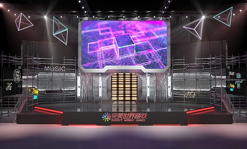 Stage Dance Beauty Competition E-sports Competition Industrial Style Geometry 3d model