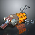 Other Sci Fi Mechanical Device With Orange Flame Exhaust And Metal Support Structure 3d model