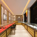 Jinliufu Jewelry Storefront With Golden Signage Glass Doors And Display Cases