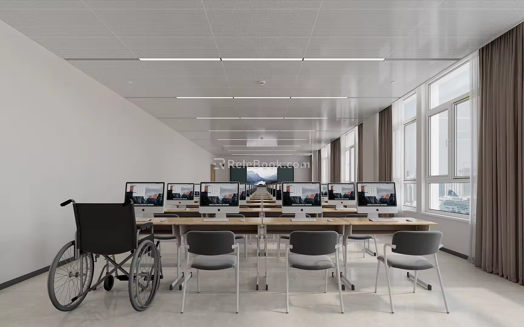 Modern Classroom Computer Classroom 3d model