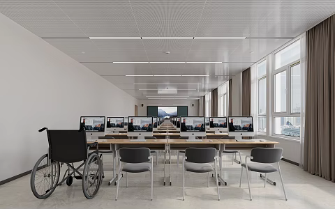 Modern Classroom Computer Classroom 3d model
