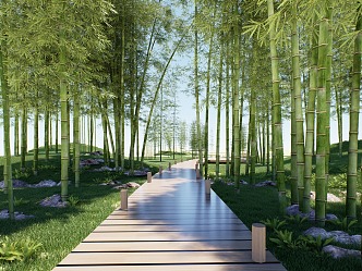 Modern Plank Road Wooden Plank Road Waterfront Plank Road Wooden Plank Bridge Rice Plank Road Mountain Forest Plank Road 3d model