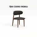 Modern Dining Chair With Wooden Legs And Leather Seat Backrest Design
