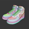 White High Top Daily Use Sneakers With Velcro Straps Smooth Upper And Reflective Soles
