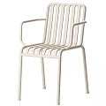 Modern Black And White Striped Metal Chairs With Armrests And Simple Design