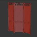Wooden Three Panel Room Divider Screen With Folding Design And Woven Fabric Panels