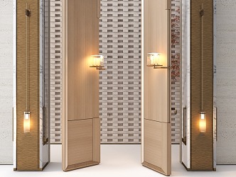 Wall lamp entry partition 3d model