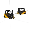 Two Yellow Industrial Forklifts For Material Handling 3d model