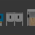 Stylish Modern Household Appliances With Stainless Steel Bodies And Wooden Accents
