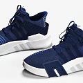 Stylish Blue Lace Up Sneakers With White Sole And Stripes