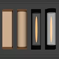 Modern Gold and Black Wall Lamps with Textured Shades on Grey Framed Wall