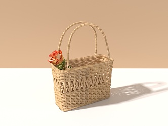 vine blue fruit basket flower basket 3d model