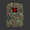 Camouflage Tactical Bag With Red Cross Symbol For Emergency Use