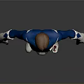 Man Wearing Blue and White Tight Suit With Red Belt White Gloves Diamond Boots